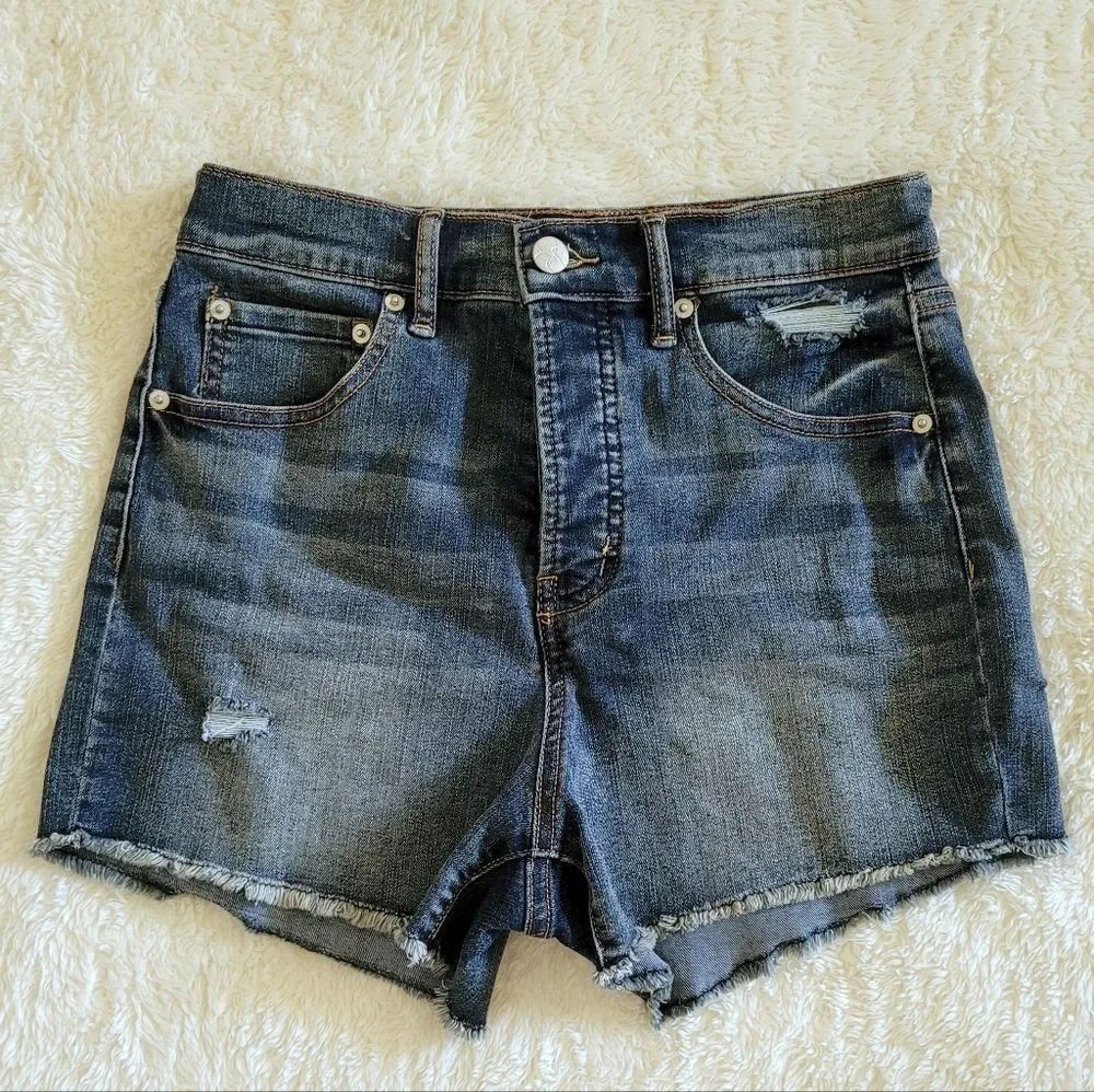 Jessica Simpson High Waist Medium Wash Denim Shorts